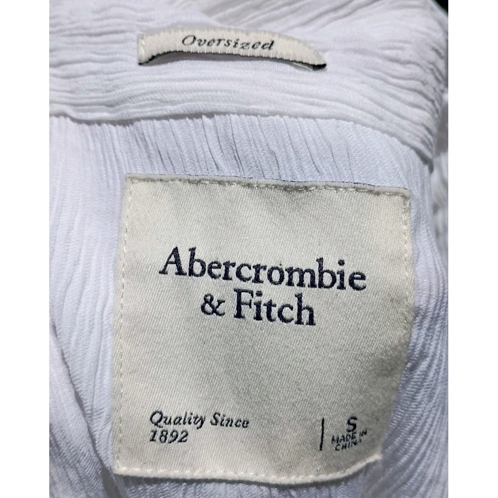 Abercrombie & Fitch Oversized Gauze Button Up Shirt White Women Small